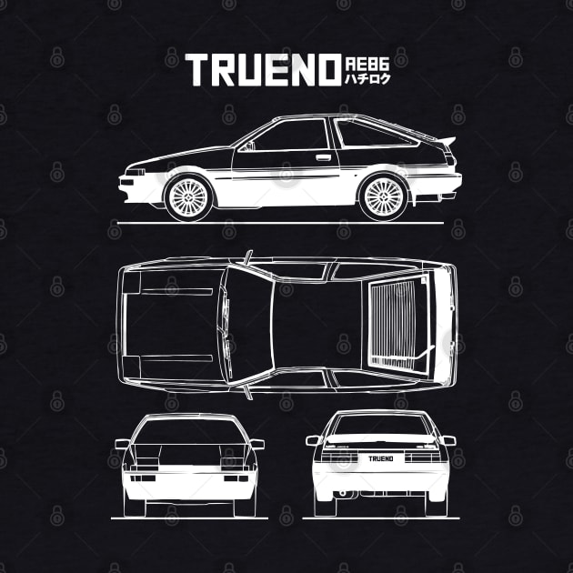 AE86 Toyota Trueno Blueprint by Industree Designs